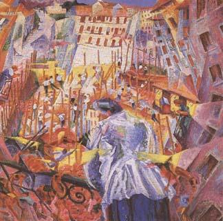 Umberto Boccioni The Noise of the Street Enters the House (mk09) Sweden oil painting art